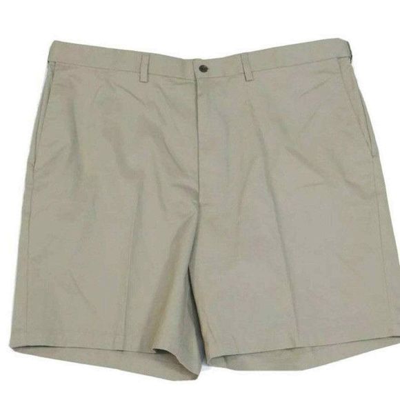 Haggar Classic Mens Flat Front Twill Cotton‎ Short Khaki Size 44 - Picture 1 of 6